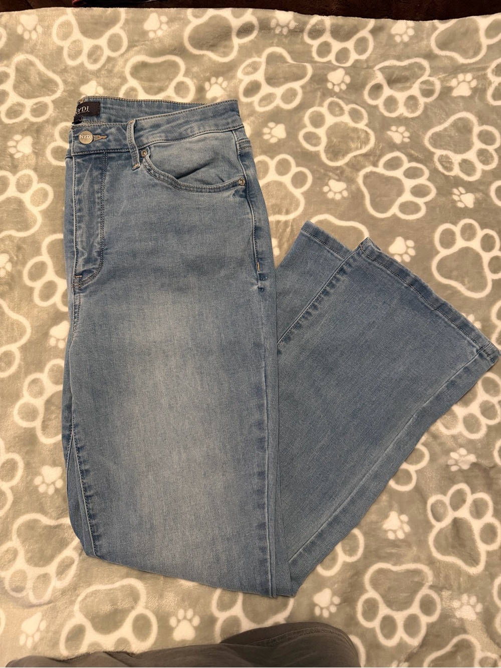 NYDJ Light Blue Flare Jeans - High Rise Wide Leg